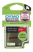 Dymo D1 Durable 12mm x 3m hvit/rød