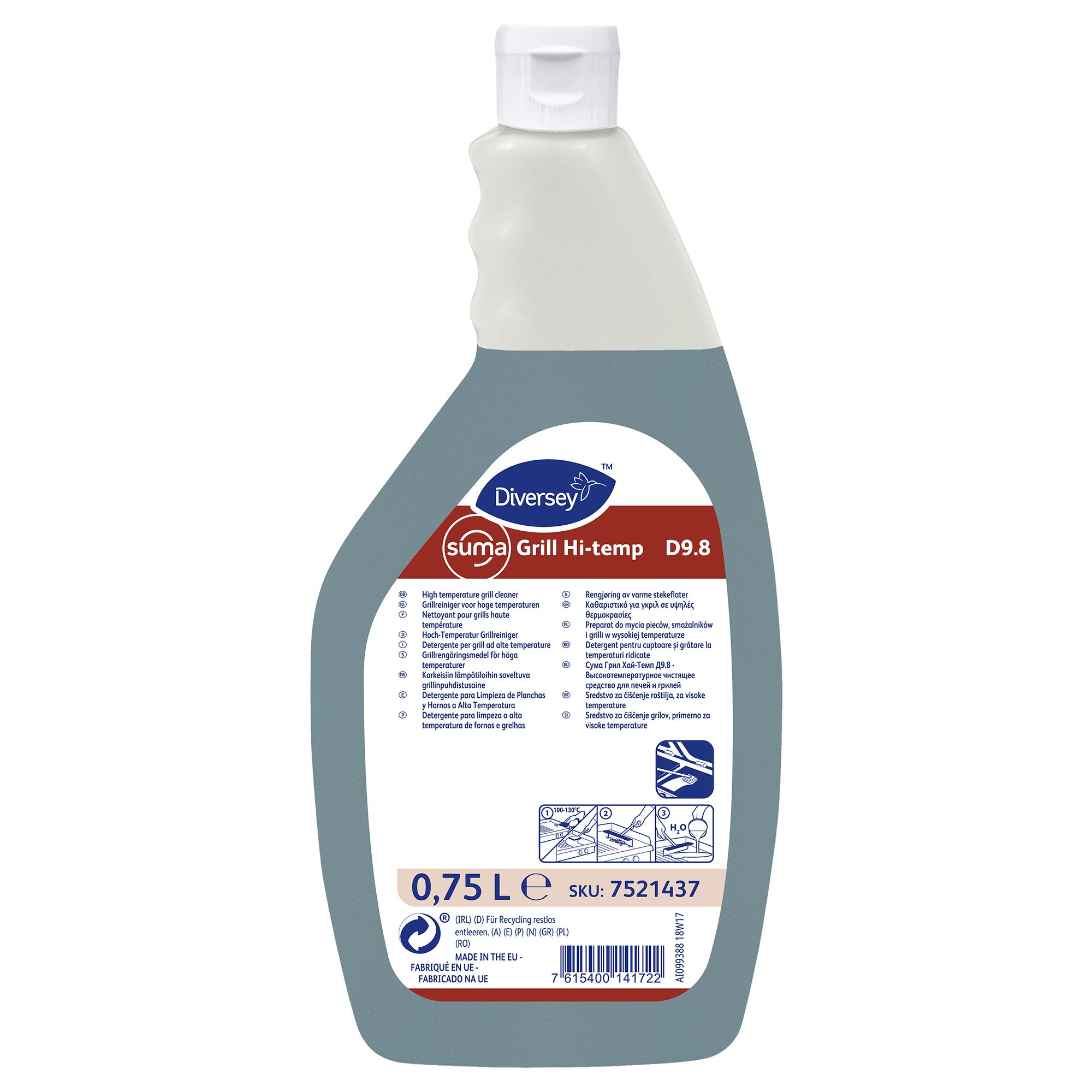 Suma Grill Hi-Temp D9.8 Reiniger - Für Grill, Ofen & Plancha Bei Hohen Temperaturen