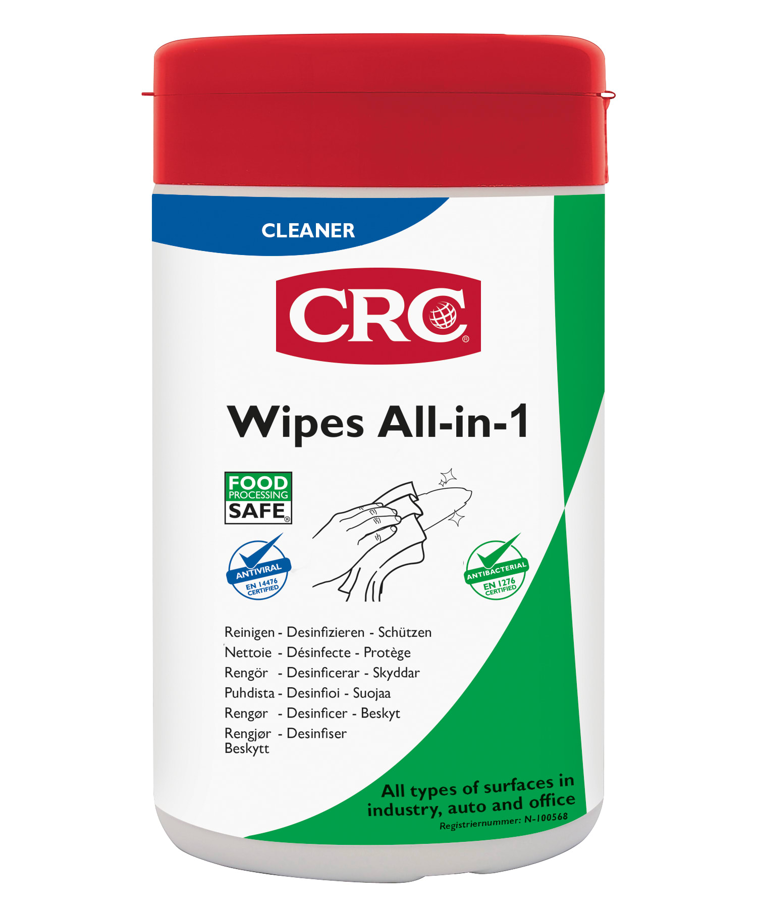 Renseserviett CRC Wipes allin1 (50) Maske Dyktige fagfolk smarte