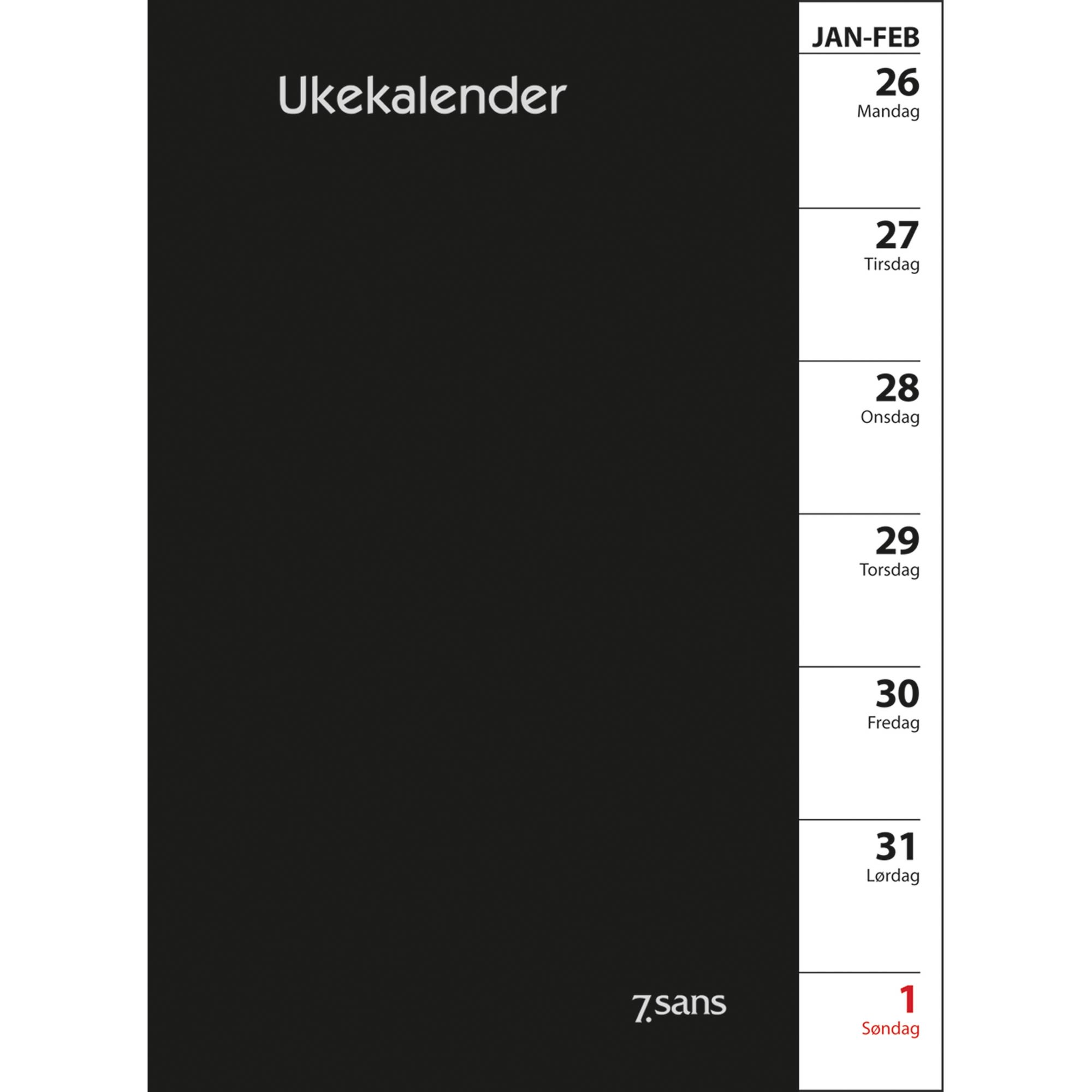 Ukekalender sort omsl+ref. 2022