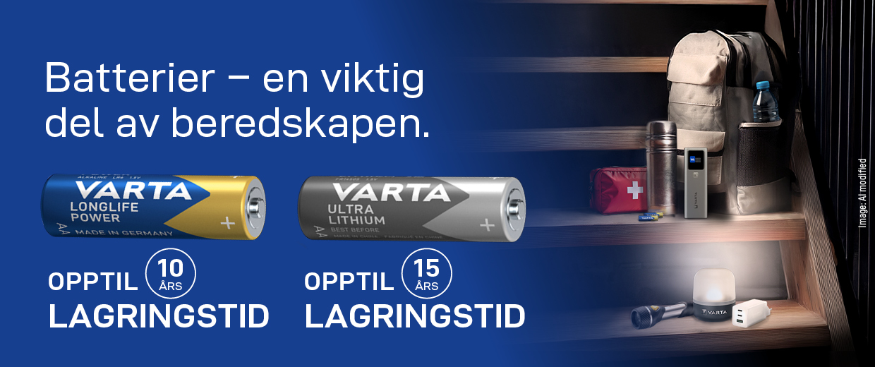 VARTA batterier med opptil 10 og 15 års lagringstid