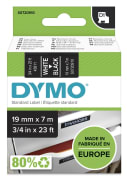 Tape Dymo D1 19mm x 7m hvit/sort