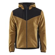 Jakke strikket sort/honninggul 4XL