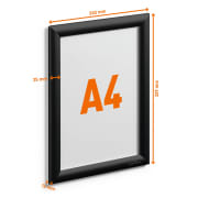 Klikkramme Durable A4 aluminimum svart