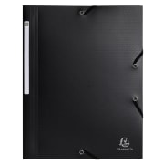 Strikkmappe A4 PP Resirk. 3-klaffer sort