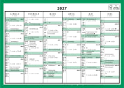 Kontorkalender A4 enkel 2027