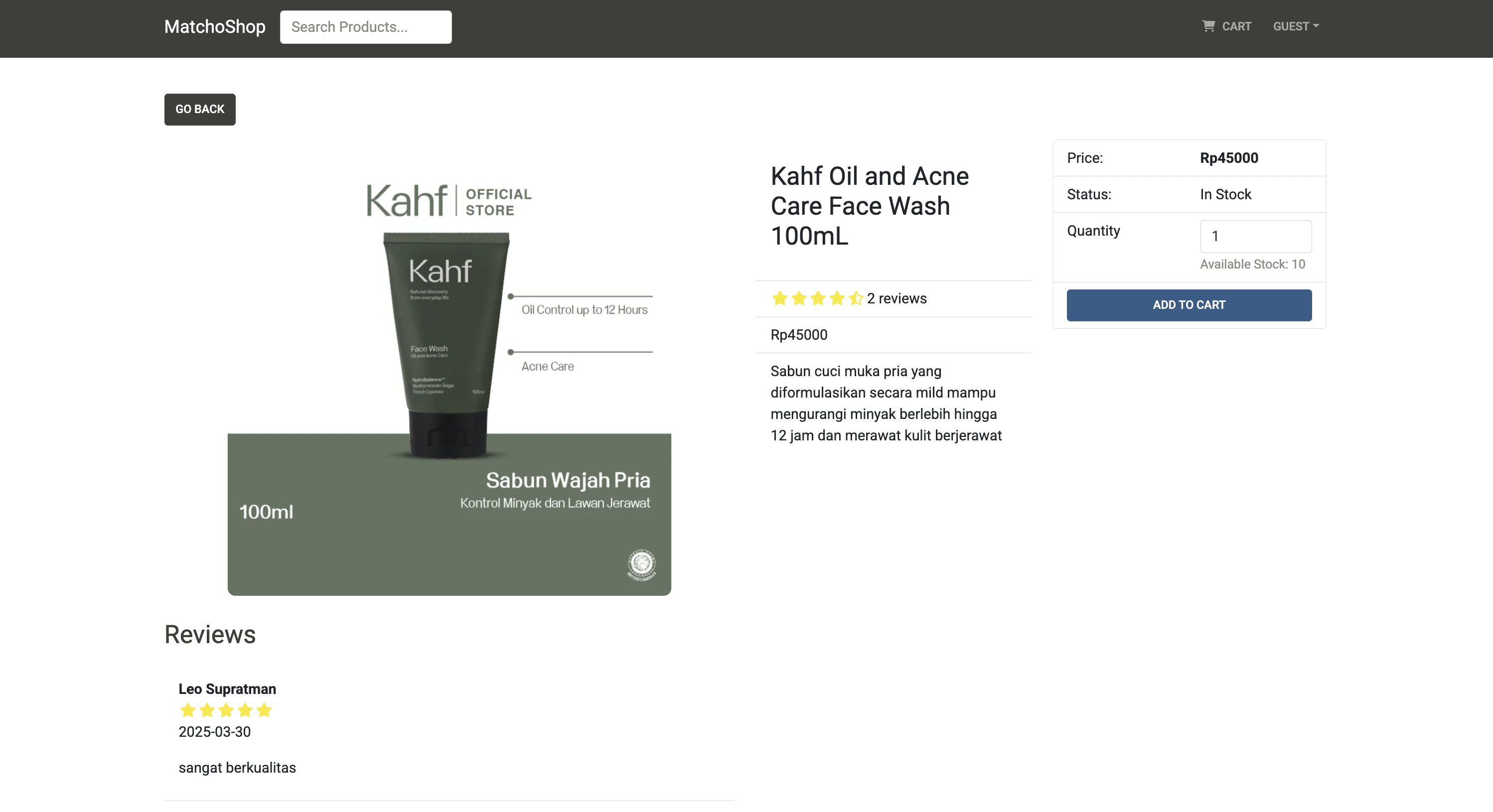 Product Detail Page