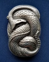 Image of Sterling Figural Iconic Rattle Snake,  match safe