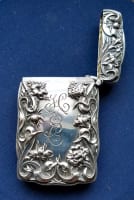 Image of Sterling Sunflowers & more Beautiful Raised Silverwork  match safe