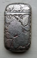 Image of Acid Etched Floral Silver Soldered #093 match safe