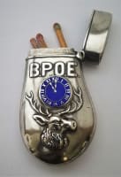 Image of B.P.O.E. Large Elk Head w/clock  match safe