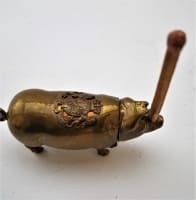 Image of Figural Pig Go-To-Bed & Royal Coat of Arms of UK, c.1890 match safe