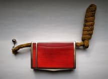 Image of G. A. Sheidt guilloche enamel cigarette & match safe match safe