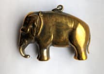 Image of Brass Figural Elephant match safe match safe