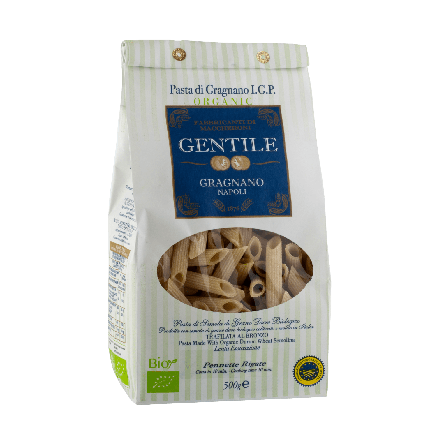 Pennette Rigate økologisk 500g, Gentile