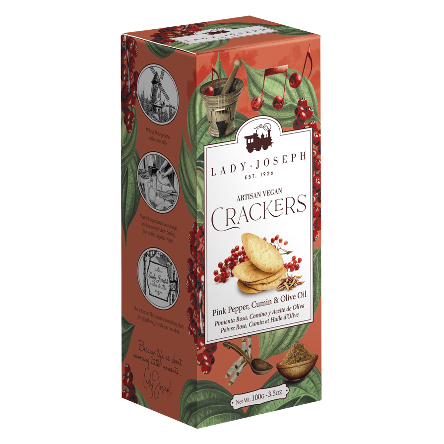 Red pepper and cumin crackers 100g, Lady Joseph