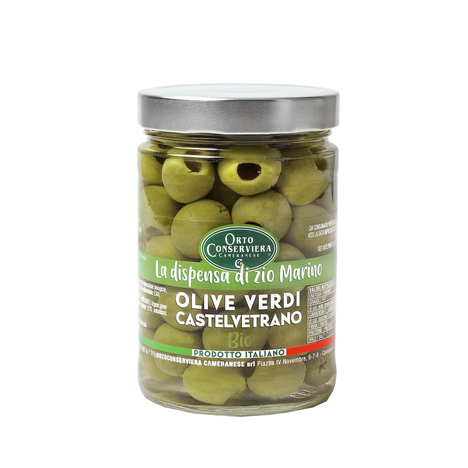 Castelvetrano olives 580ml grønne oliven uten stein, Ortoconserviera