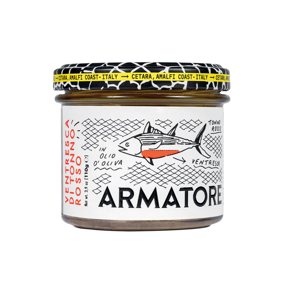 Ventresca di Tonno Rosso (buklist fra blåfinnet tunfisk i olivenolje) 110g, Armatore