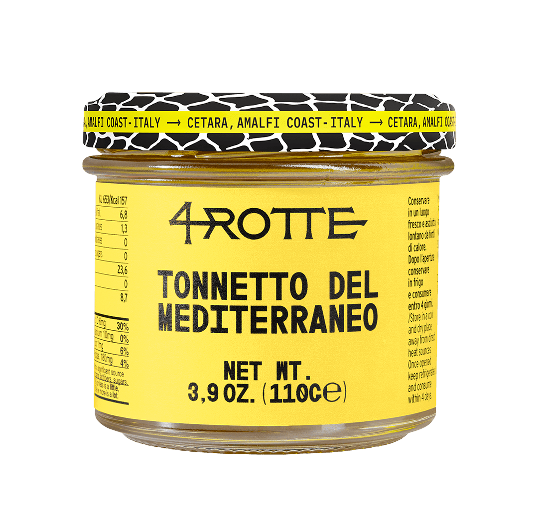 Tonnetto del Mediterraneo (Fileter fra små tunfisk i olivenolje) 110g, 4Rotte