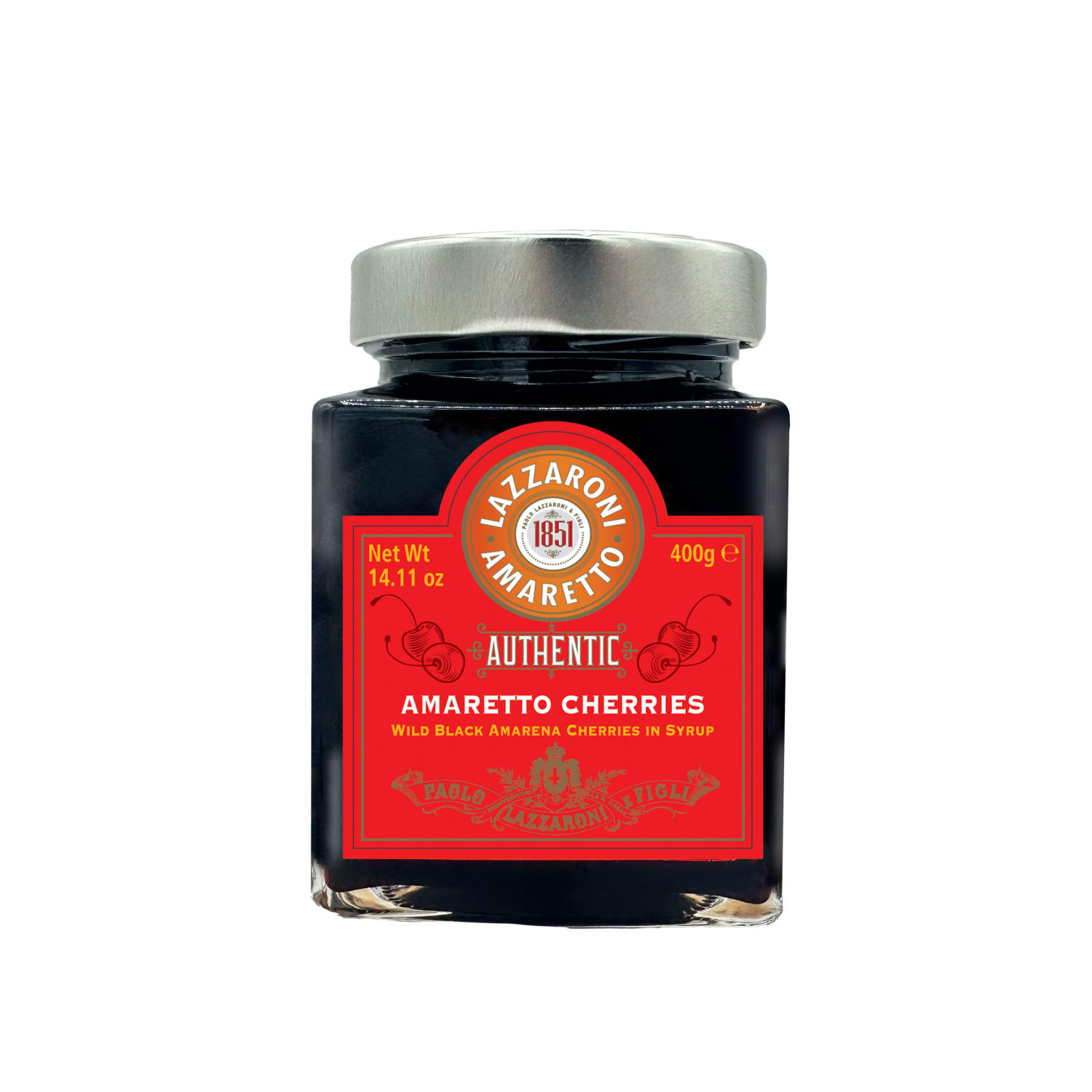 Amarena Kirsebær i Amarettosirup 400g, Lazzaroni