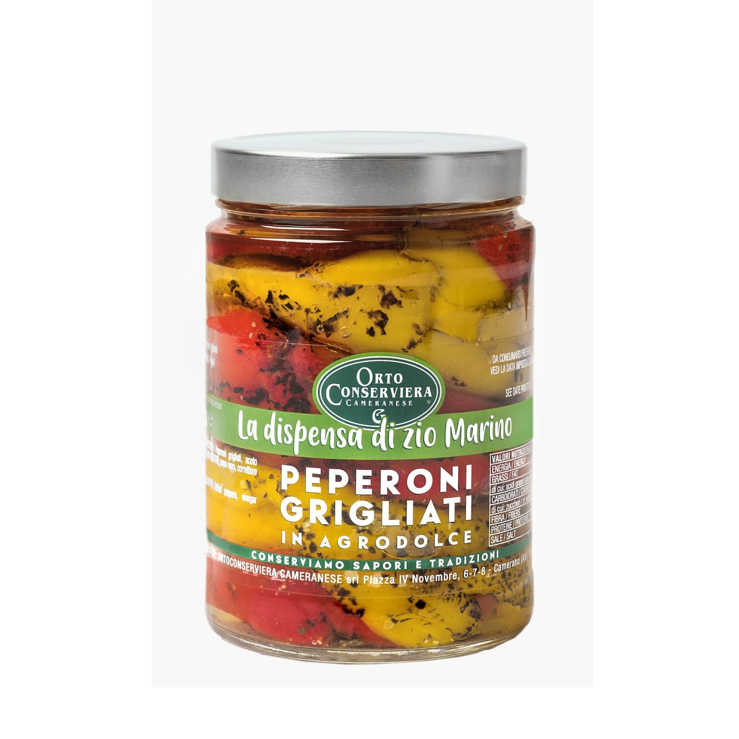 Peperoni Grigliati 580ml grillet paprika i sursøt lake, Ortoconserviera
