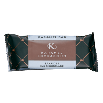 Karamel bar : Liquorice Caramel in Milk chocolate, 50g, Karamel Kompagniet