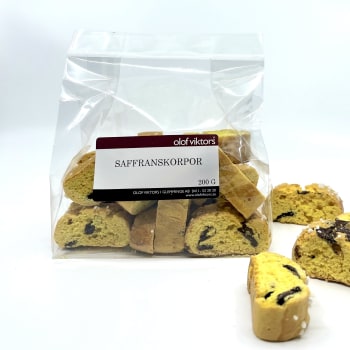 Safranskorper med sjokolade 200g, Olof Viktors