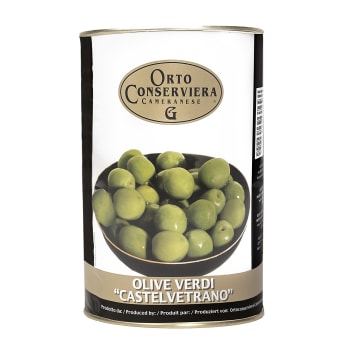 Plain Olive Nocellare di Castelvetrano (Sicilianske oliven med stein) 4kg tin , Ortoconserviera