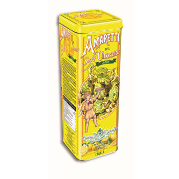 Amaretti Lemon kjeks Tower Tin 180g, Lazzaroni