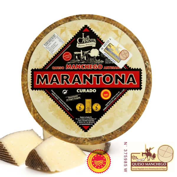 UTGÅTT Manchego Marantona DOP Viejo 12 mnd 3kg Upasteurisert, Vegajardin