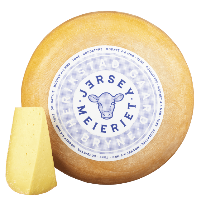 Tone vellagra (30mnd+), Halvfast håndverksost laga på upasteurisert Jerseymelk, Jerseymeieriet