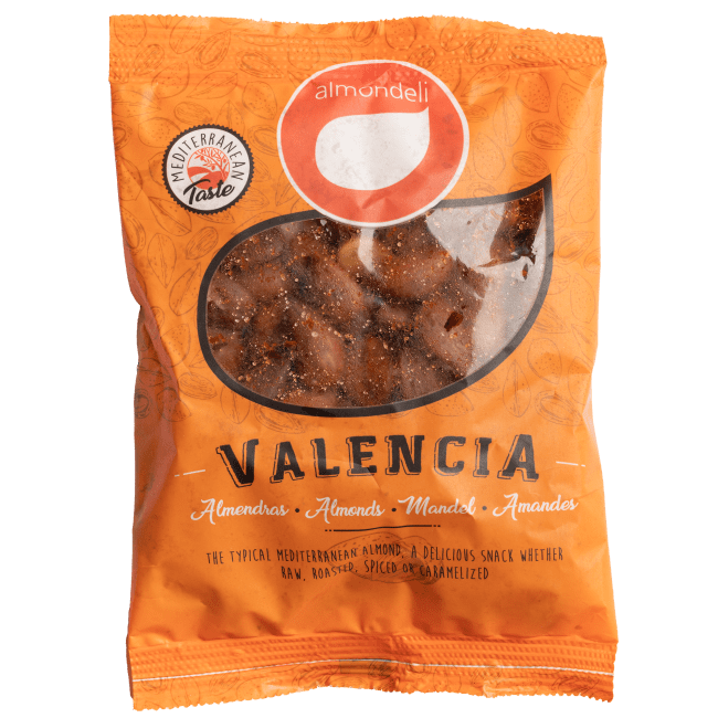 Valencia mandler 100g - m/skall saltristet, Almondeli
