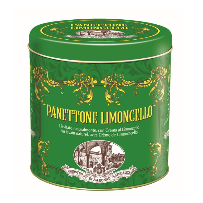 UTGÅTT Panettoncino Limoncello Chip metall boks100g, Lazzaroni