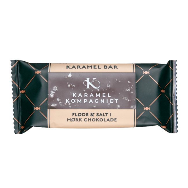 Karamel bar : Creamy Caramels with sea salt Dark chocolate, 50g, Karamel Kompagniet