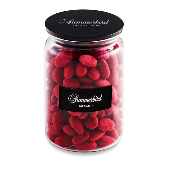 Raspberry Red mandler 450g glass