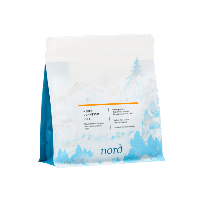 Nord Kaffe Espresso fra Brasil 250g hele bønner