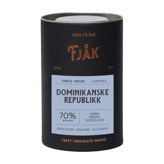 UTGÅTT Drikkesjokolade 220g 70% Dominican Republic, Fjåk