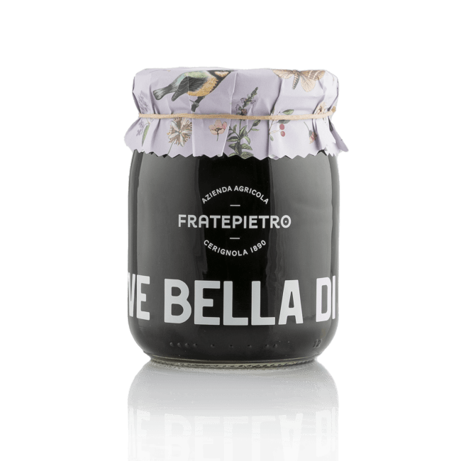 Olive Nere (sorte) Bella di Cerignola 580ml, Fratepietro