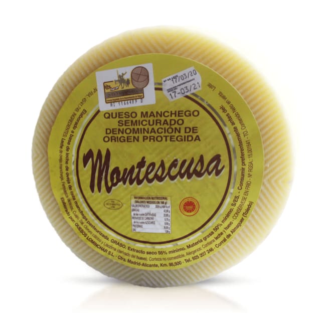 Manchego Montescua Semicurado DOP 4mnd 3kg, Vegajardin