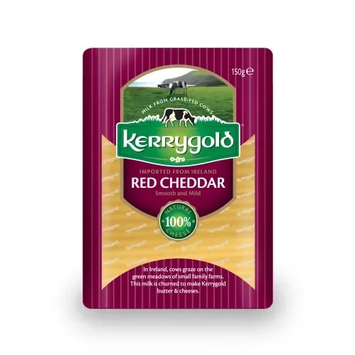 Kerrygold Cheddar Red mild Sliced 150g. Ornua 