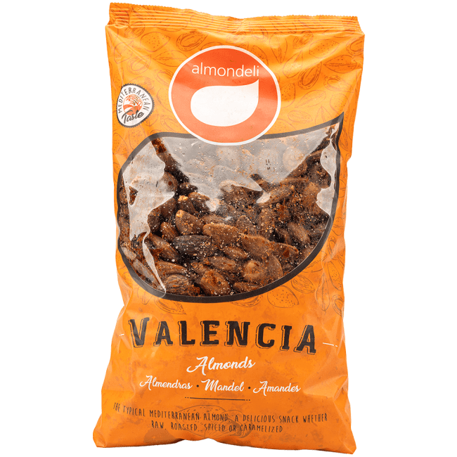 Valencia mandler 1kg - m/skall saltristet, Almondeli