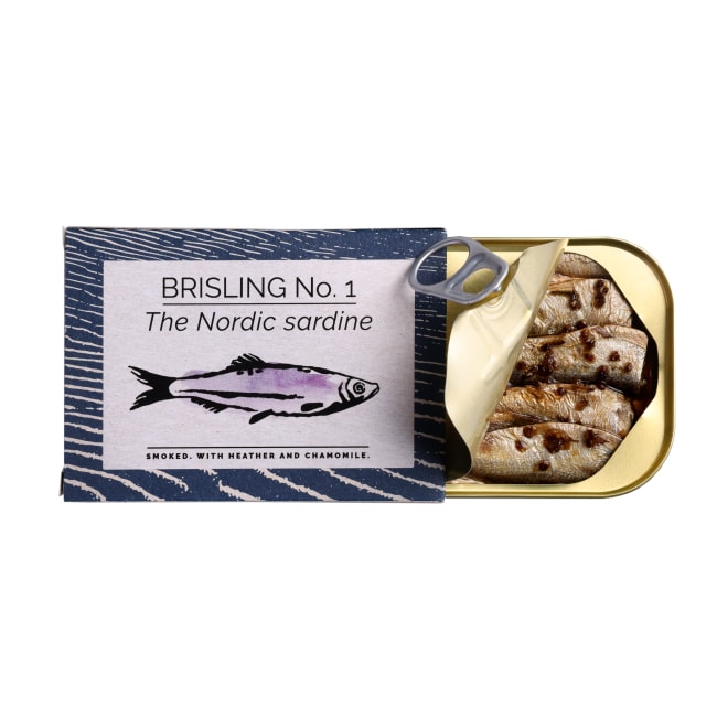 Brisling No. 1 100g - røykt. Med "lyng" og kamille, Fangst