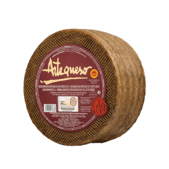 Manchego Artequeso Viejo DOP 12mnd 3kg Upasteurisert, Vegajardin