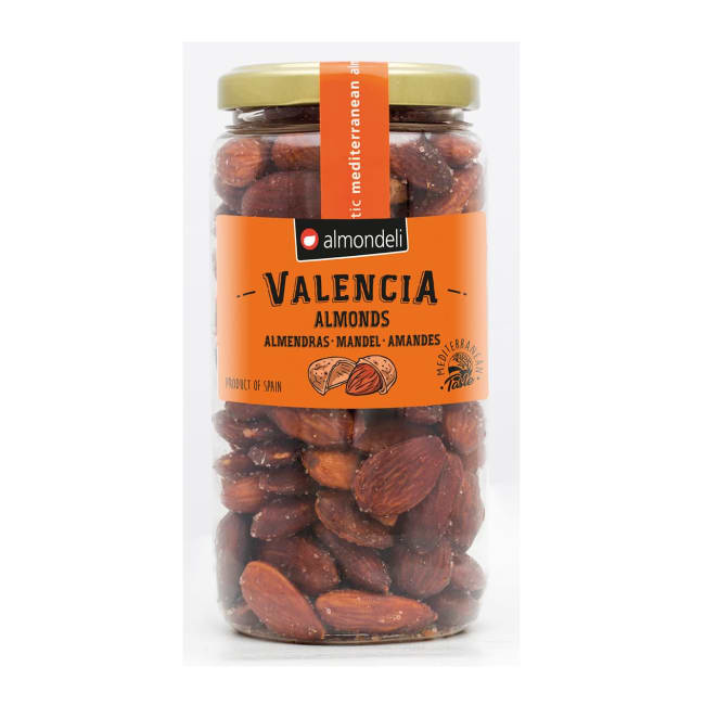 Valencia mandler 215g - m/skall saltristet, Almondeli