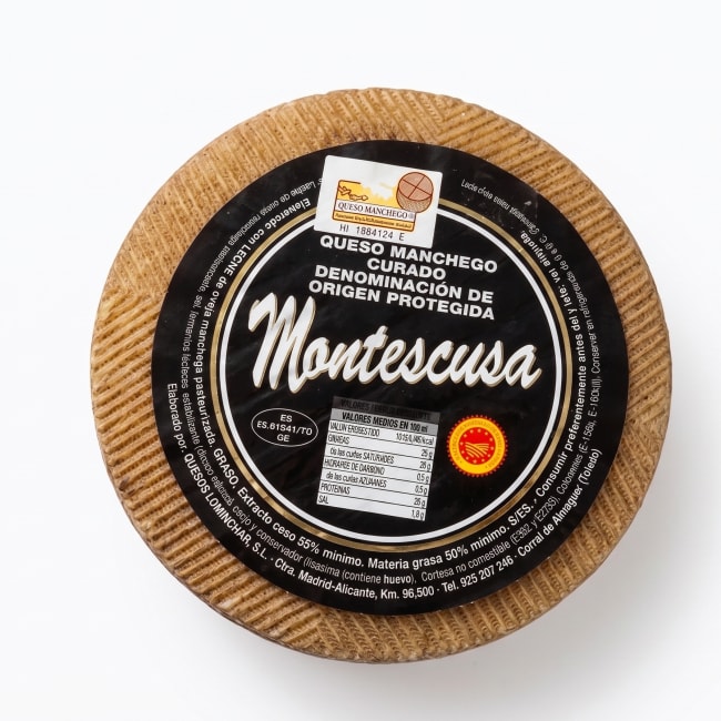 Manchego PDO 6 mnd Curado 3kg pasteurisert, Montescusa