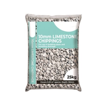10mm Limestone Chippings 25kg Bag