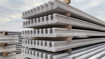stack of concrete floor t beam