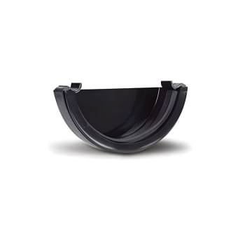 112mm Half Round Gutter Stop End Ext Black