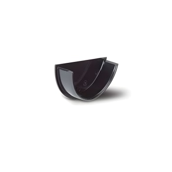 112mm Half Round Gutter Stop End Int Black