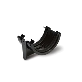 112mm Half Round Gutter Union Bracket Black